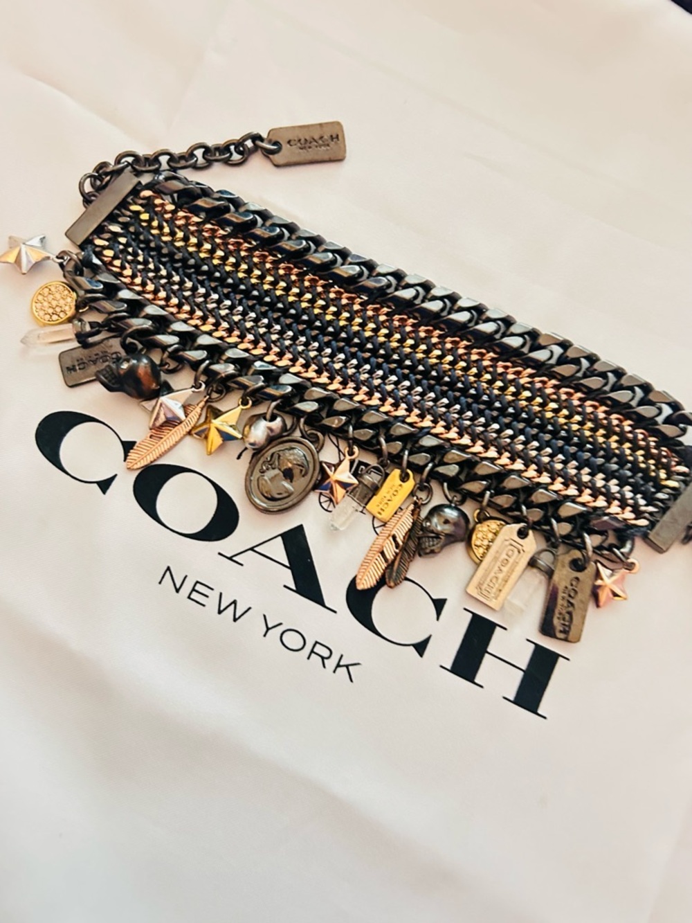 EXTREMELY RARE Coach Y2K Tribal Charm Bracelet